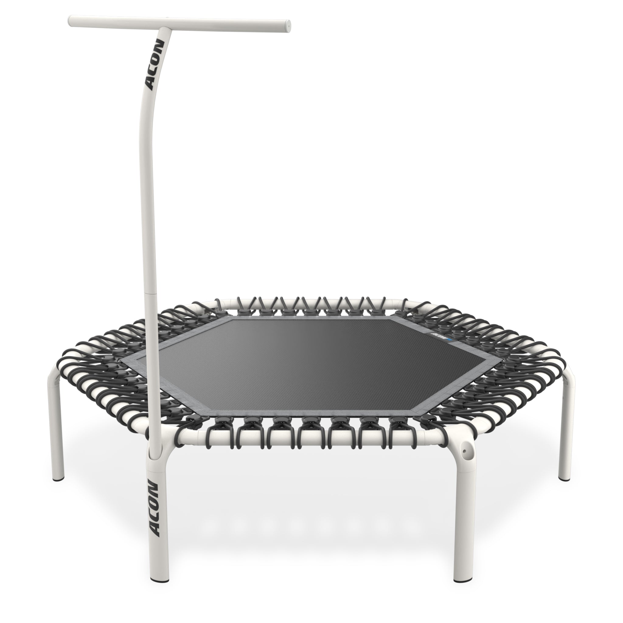 ACON FIT 1,41m Trampolin Hexagon mit Haltestange, Weiß.
