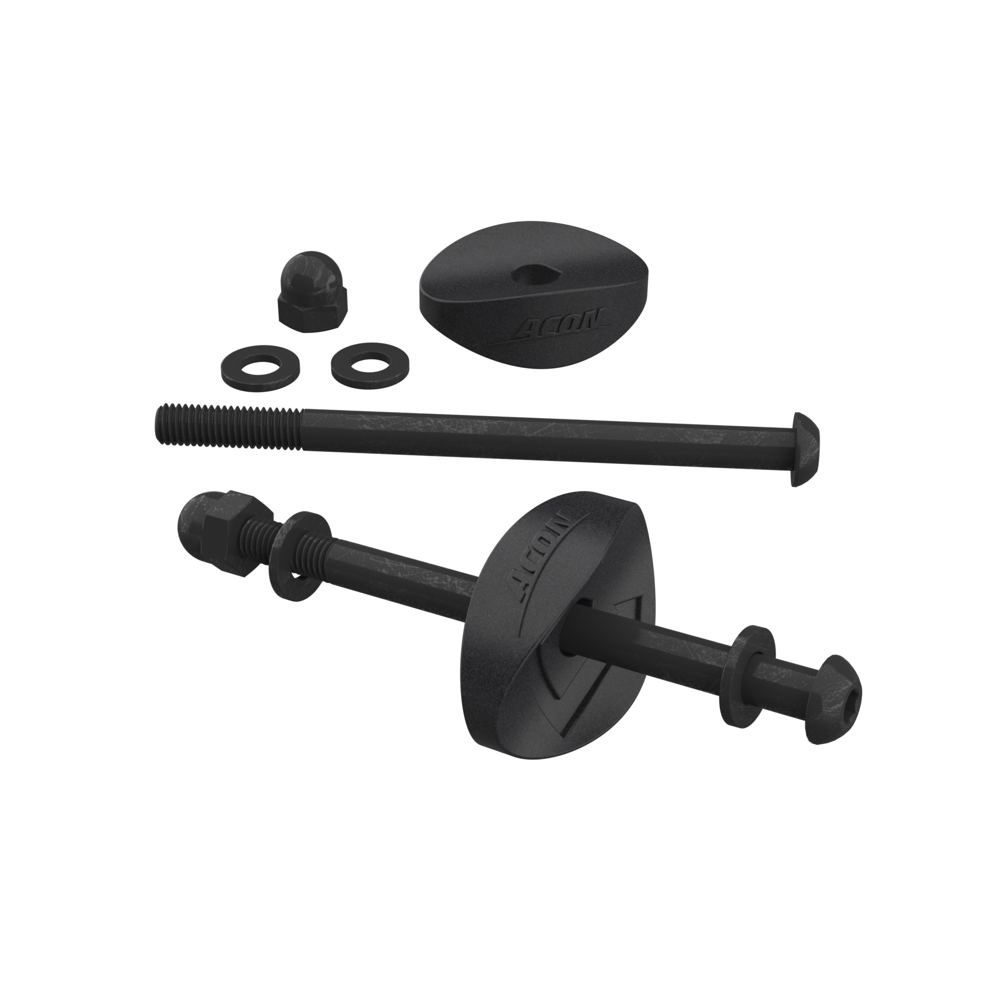 Hardware-Set für ACON 13/16 HD-Gehäuse auf weißem Hintergrund