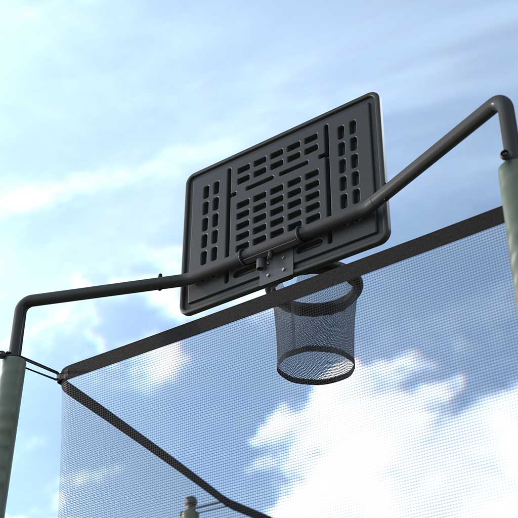ACON-Basketballkorb für rechteckige Trampoline.