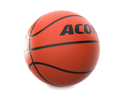 Produktbild des orangefarbenen Acon-Basketballs für den Trampolinkorb, aufgenommen vor weißem Hintergrund.