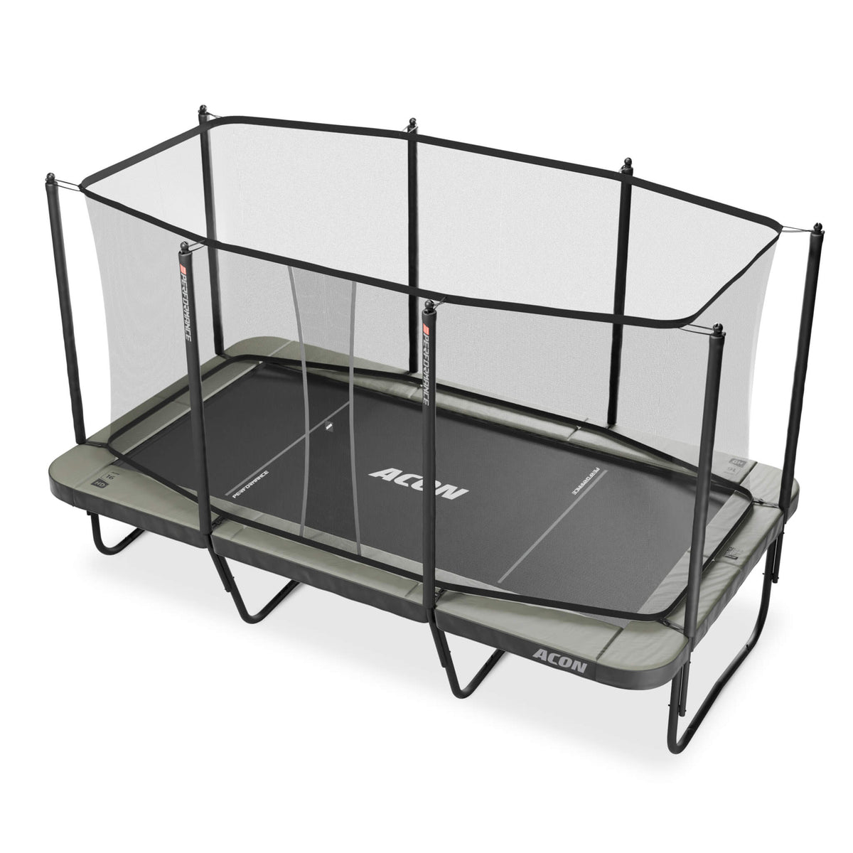 ACON 16 HD PRO Trampolin mit Sicherheitsnetz, Leiter und Performance Federn.