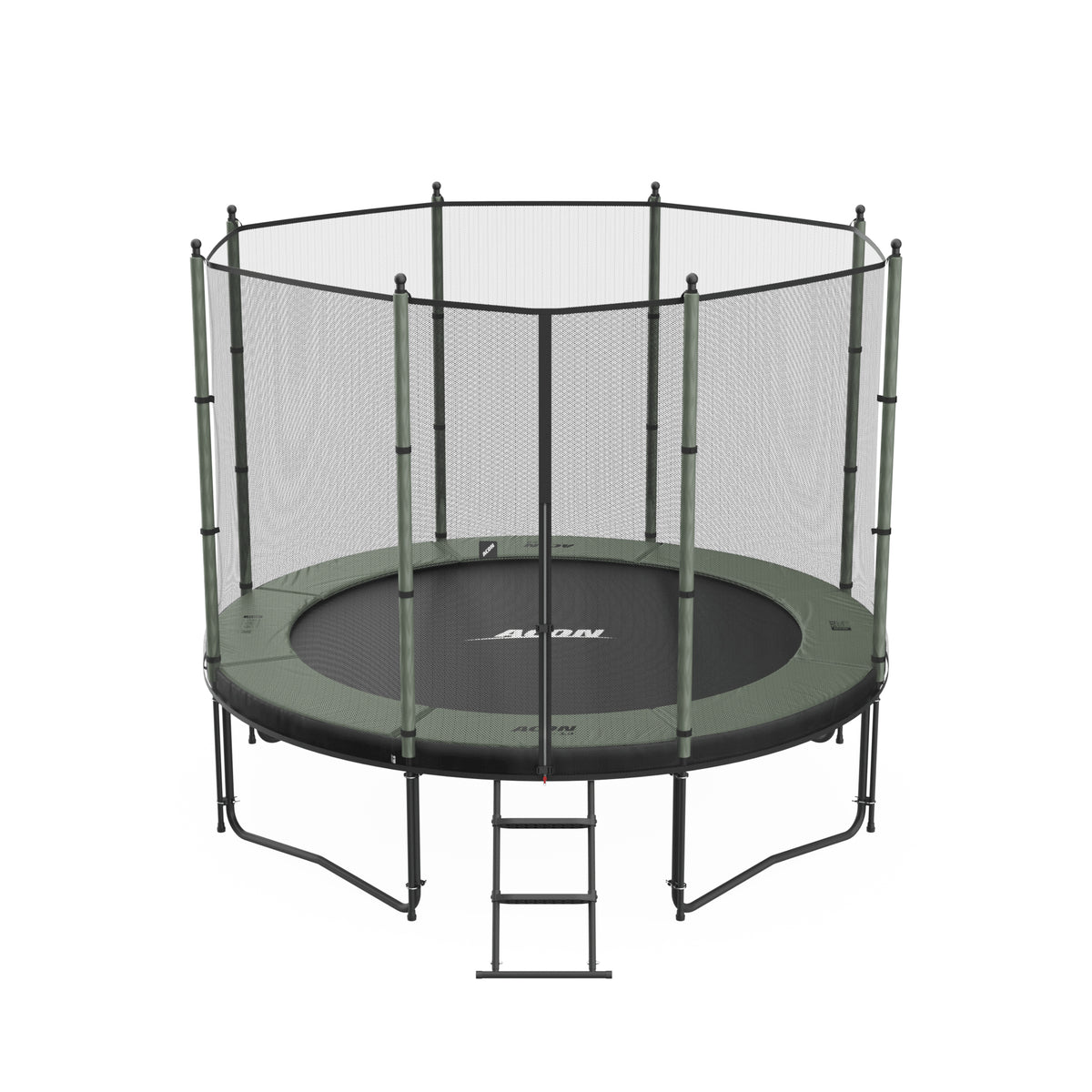 ACON Air 3,0m Trampolin mit Standard-Überdachung und Leiter.