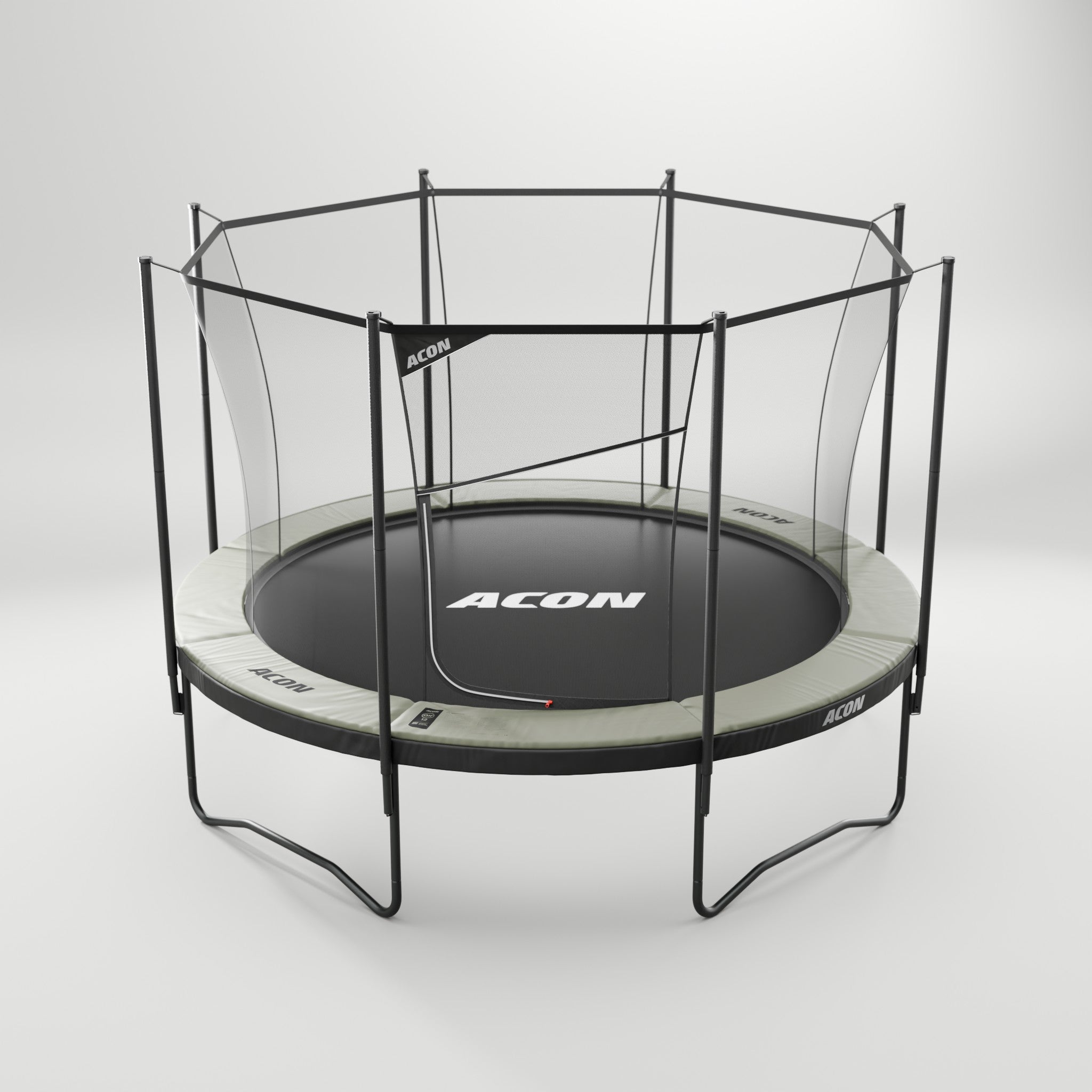 ACON Air 3,7 m Rundes Trampolin mit Sicherheitsnetz und Leiter (1)