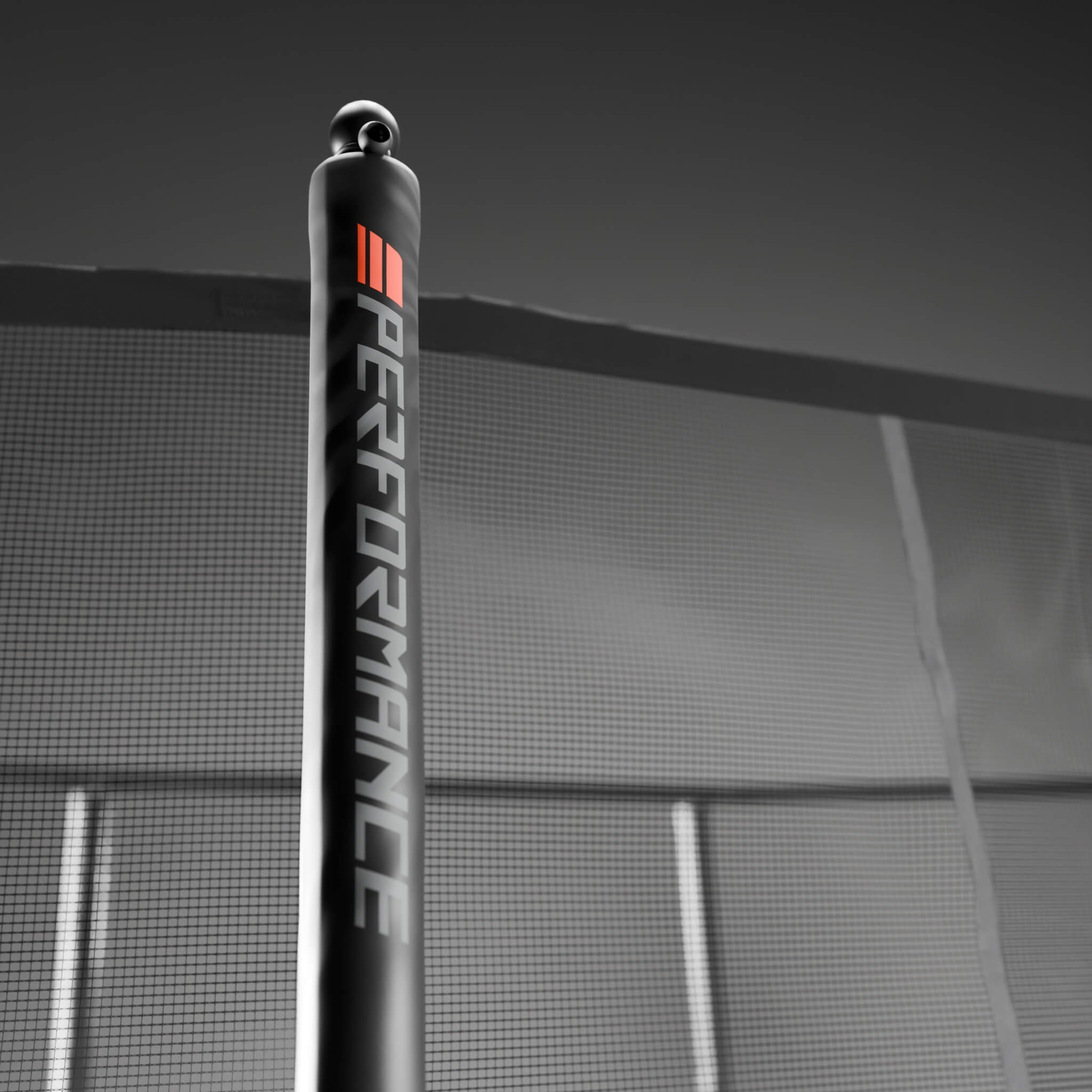 Detail des Sicherheitsnetzpfostens des Acon HD PRO Trampolins.