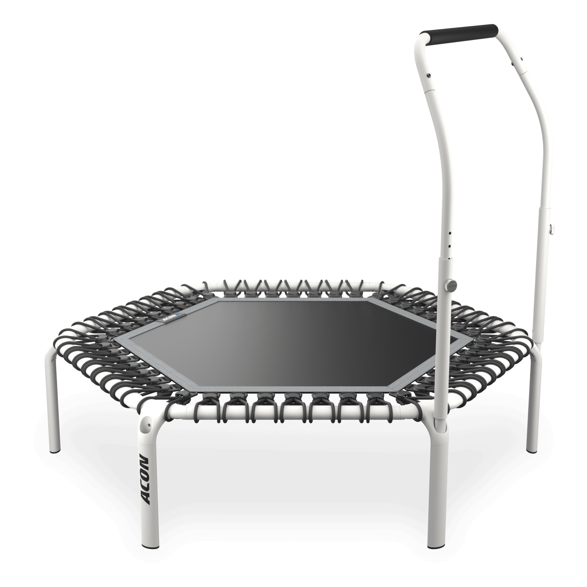 ACON Fit 1,41 m sechseckiger Rebounder mit Active-Haltestange, weiß.