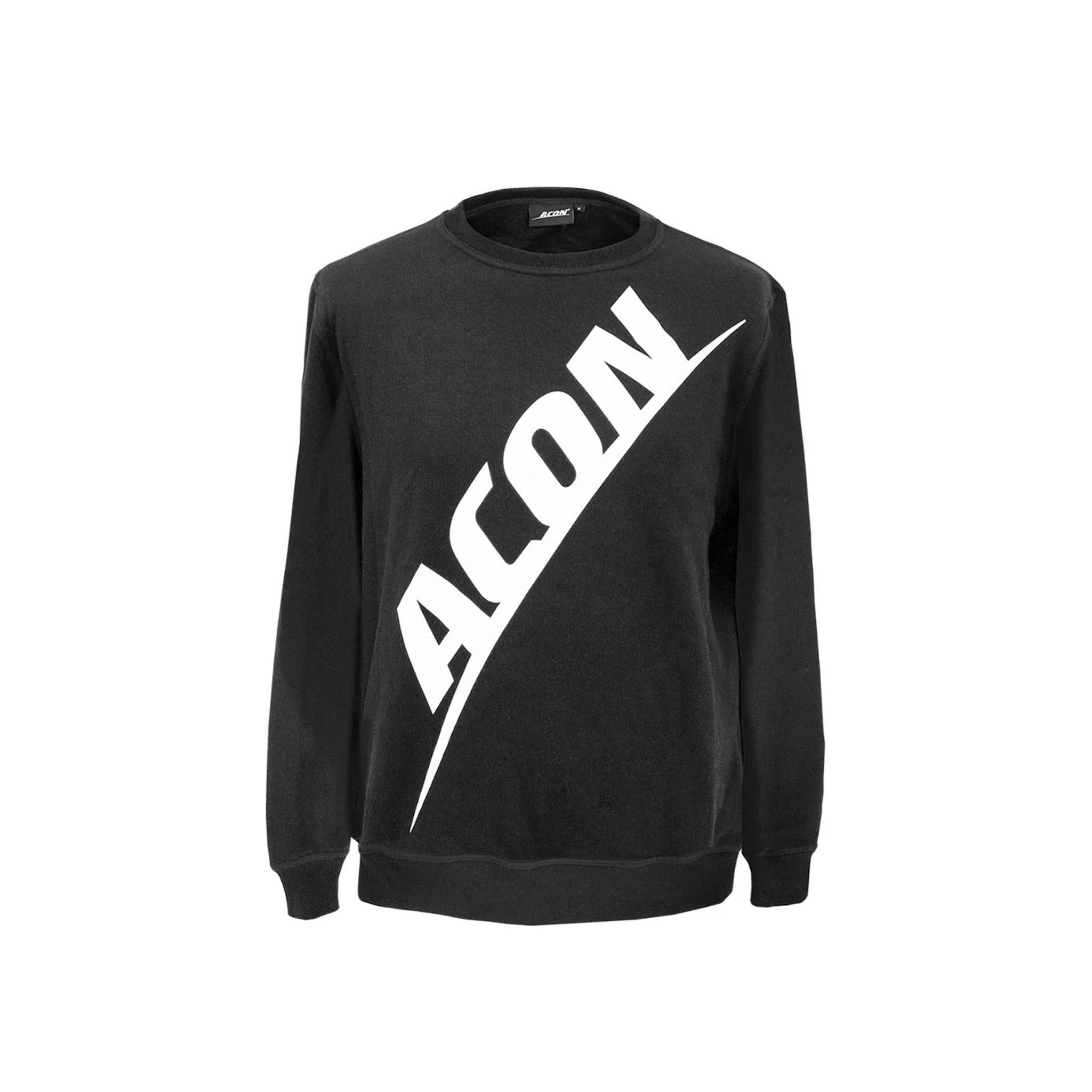 ACON Sweatshirt Schwarz von vorne auf weißem Hintergrund.
