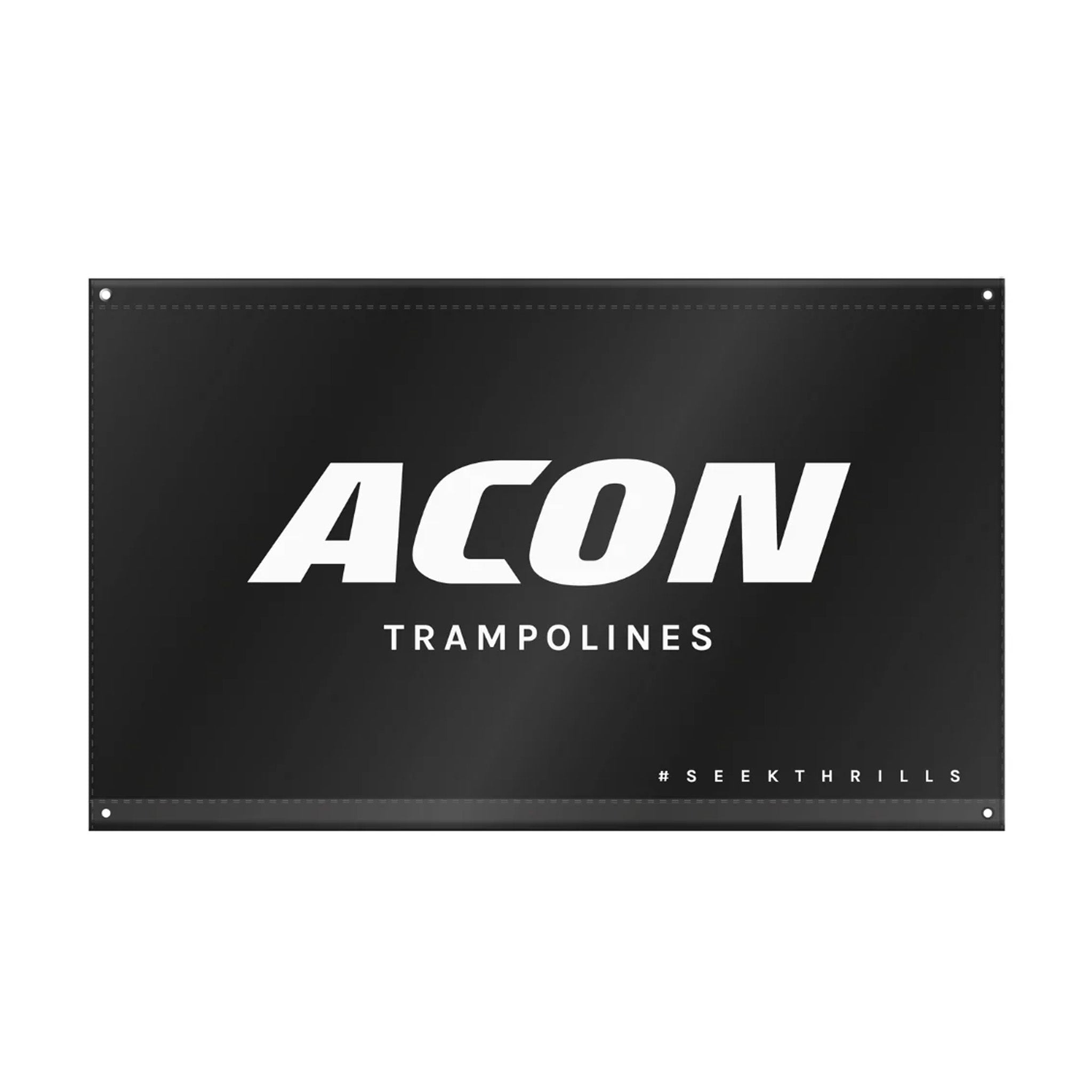 Schwarze ACON-Flagge auf weißem Hintergrund.