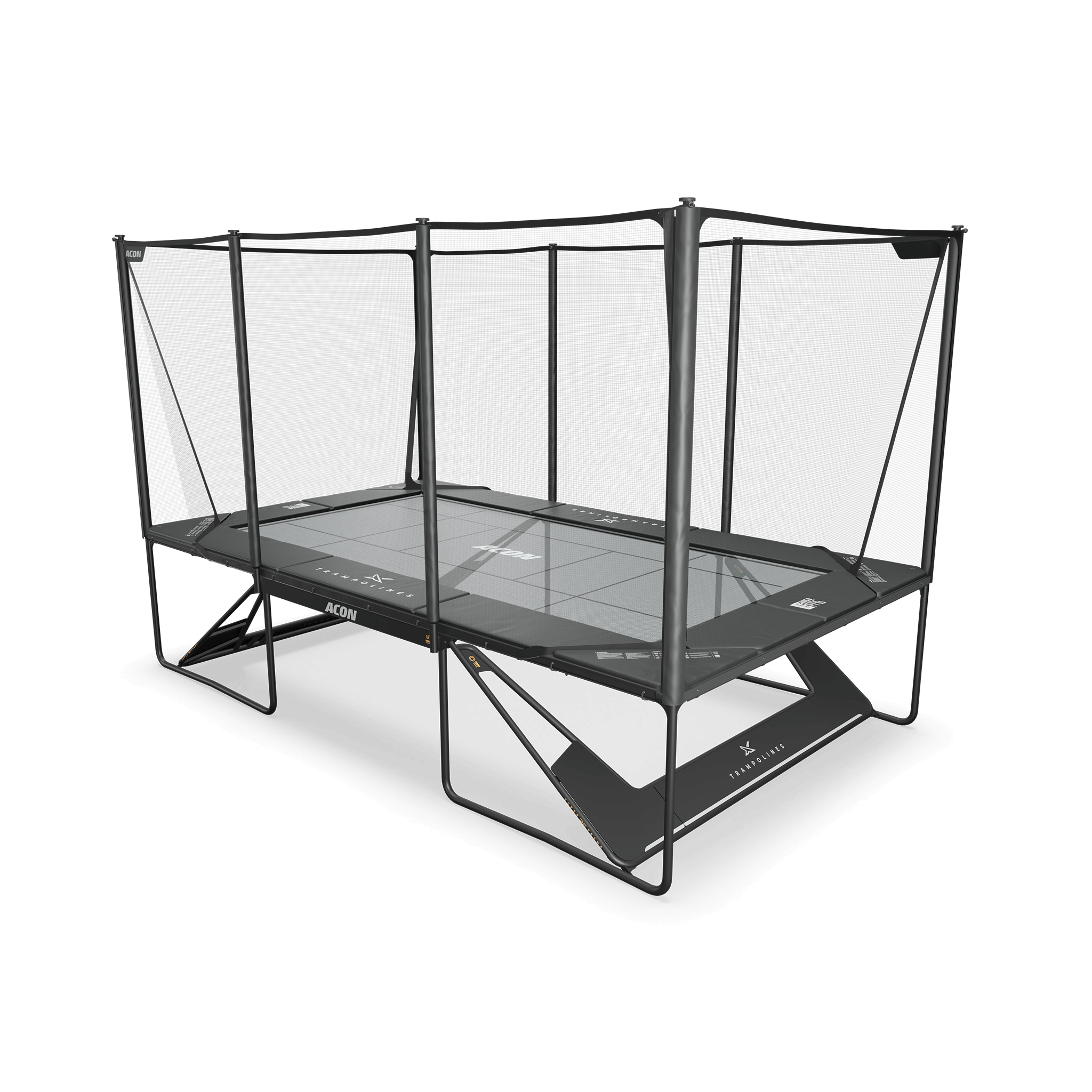 ACON X Freestyle Trampolinmatte auf ein Trampolin montiert.