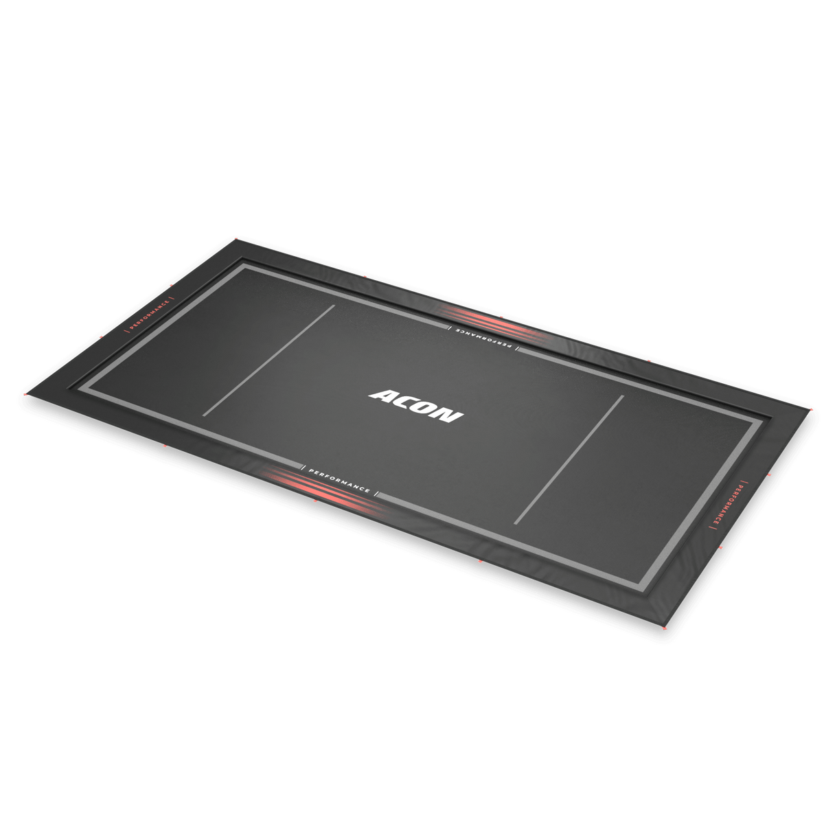 Stilisiertes Bild der Acon Rectangle Performance Trampolinmatte, dargestellt in einem dynamischen diagonalen Winkel.