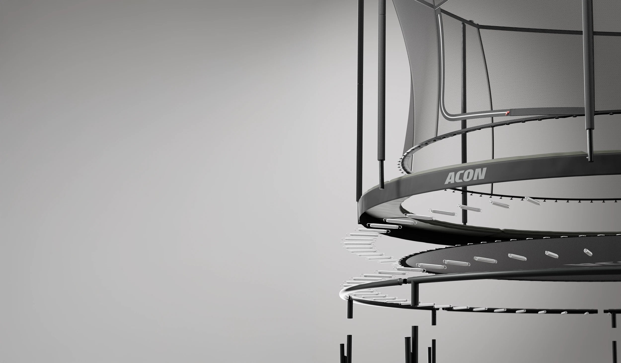 Detail aus einer Explosionszeichnung des Acon Air-Trampolins, bei der die Teile getrennt dargestellt sind.