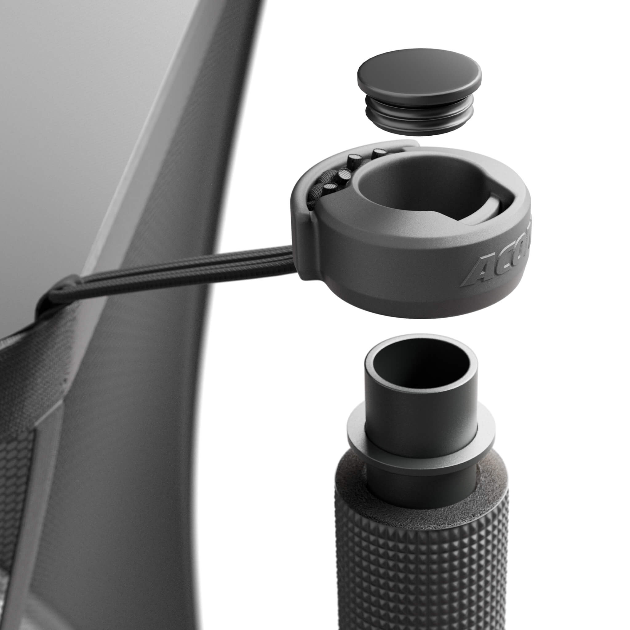 ACON Air 3,7 m Rundes Trampolin mit Sicherheitsnetz und Leiter (5)