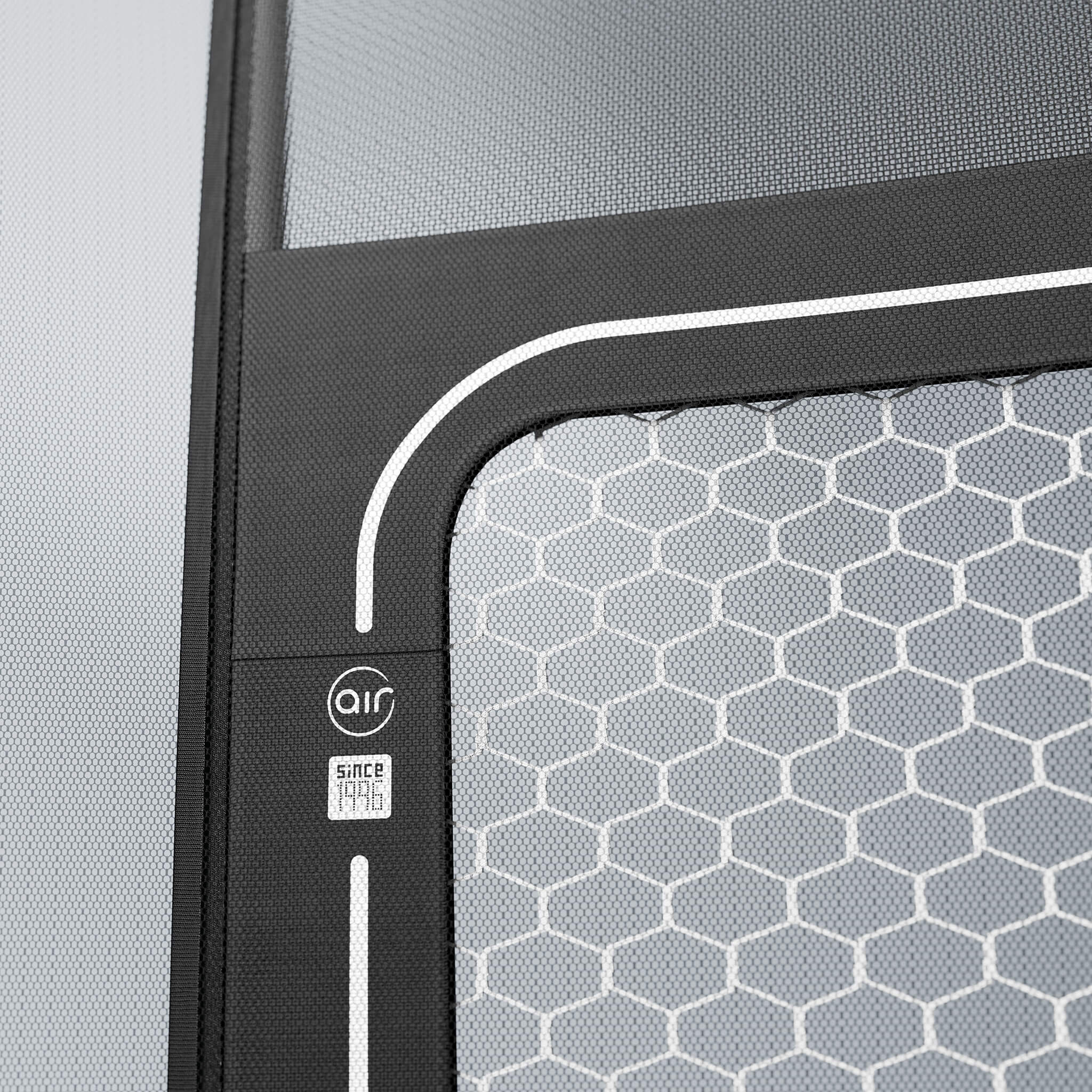 Detailaufnahme des ACON Air Fußballtor für ACON Air Rundtrampoline.