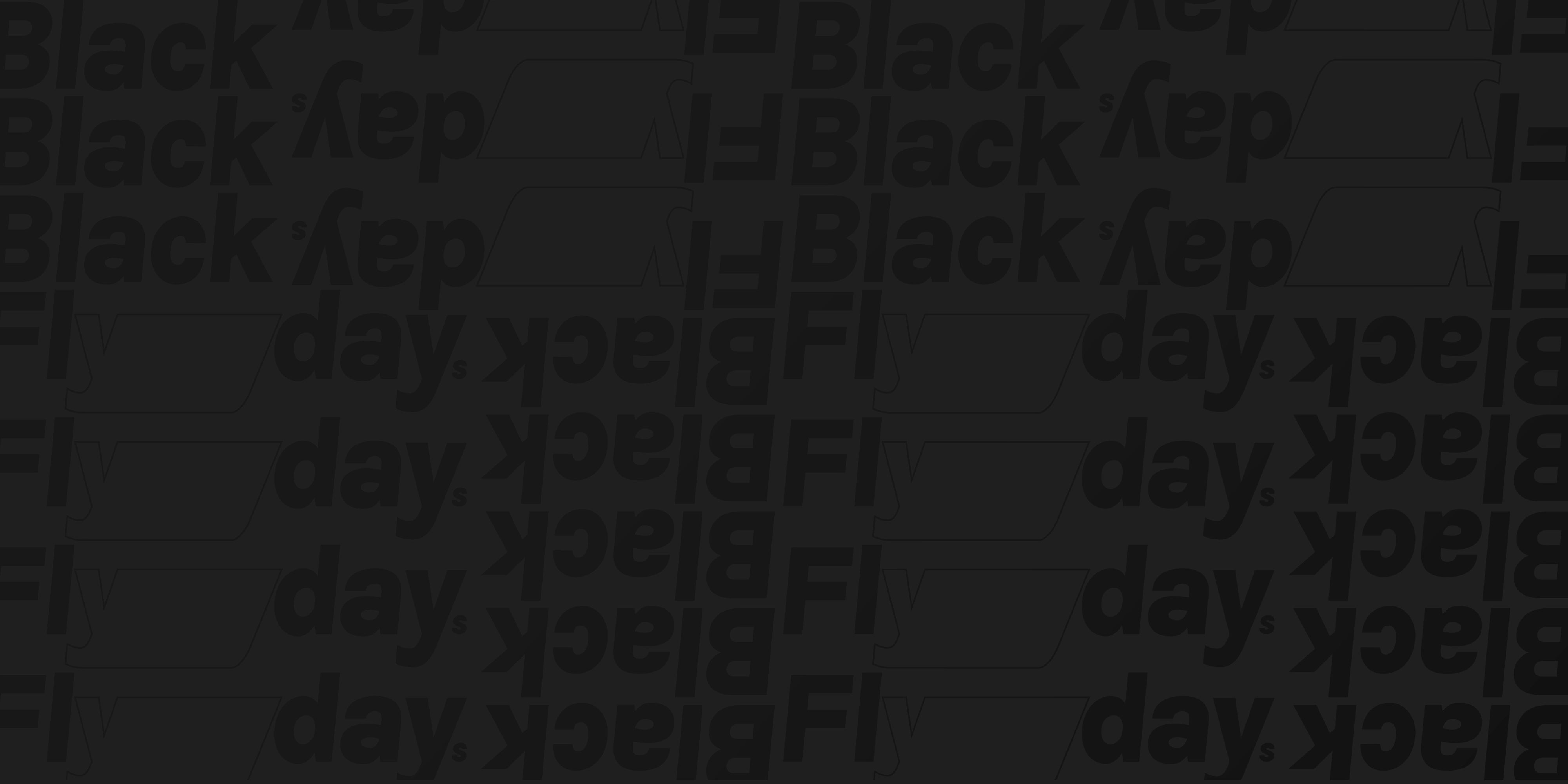 Schwarzer Hintergrund mit wiederholtem Black Flydays-Muster.