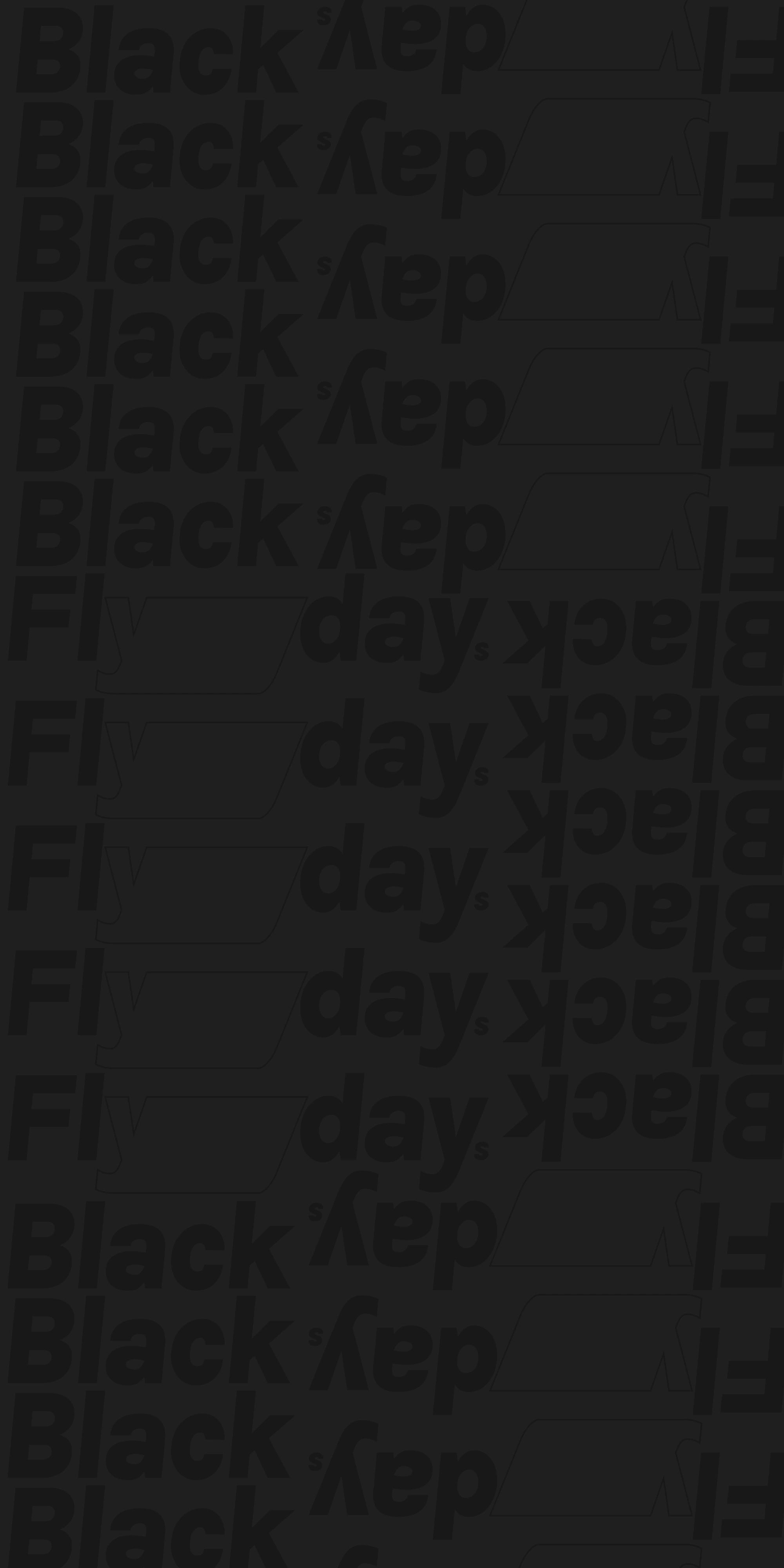 Schwarzer Hintergrund mit wiederholtem Black Flydays-Muster.