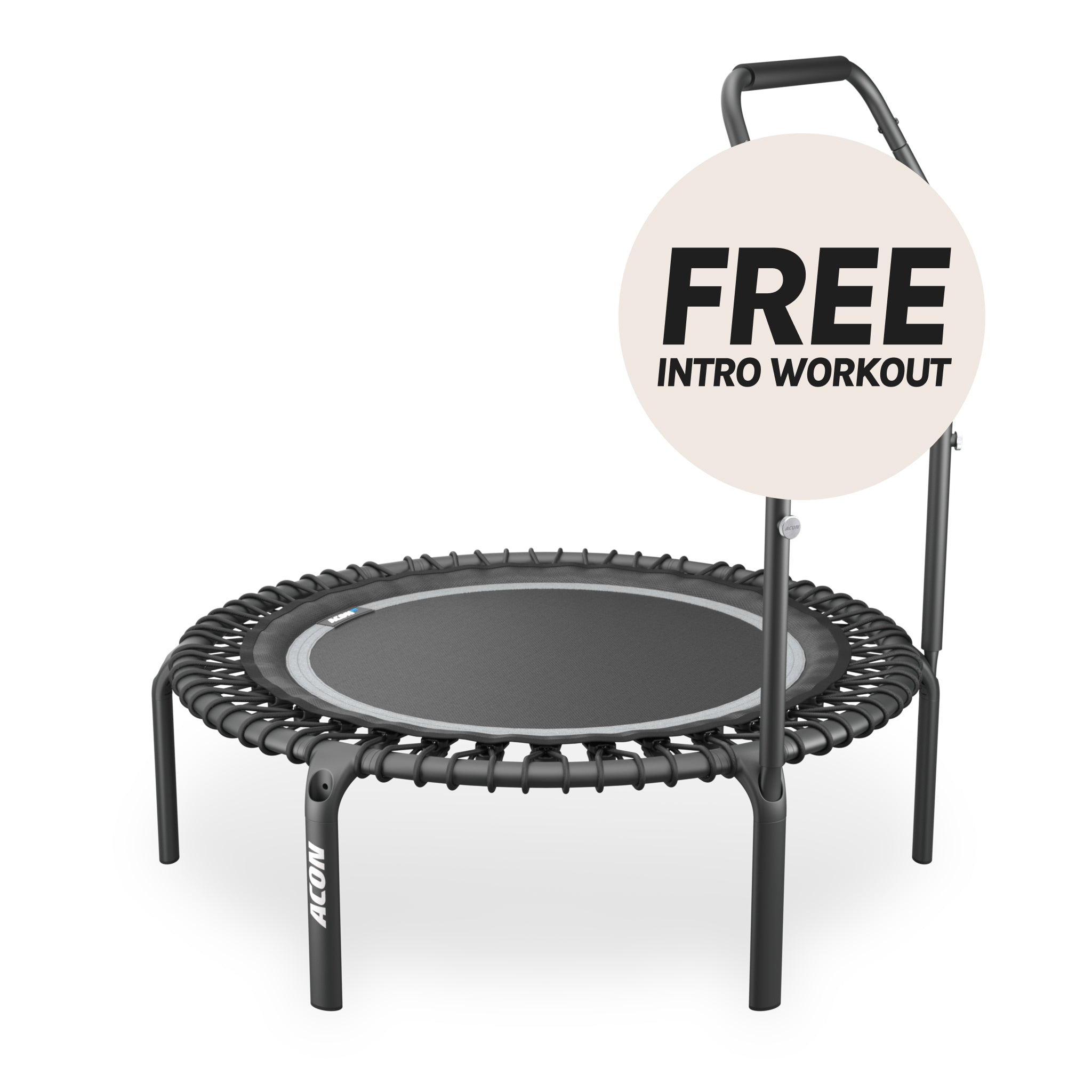 ACON Fit 1,12 m Runder Rebounder mit Active-Haltestange, schwarz.