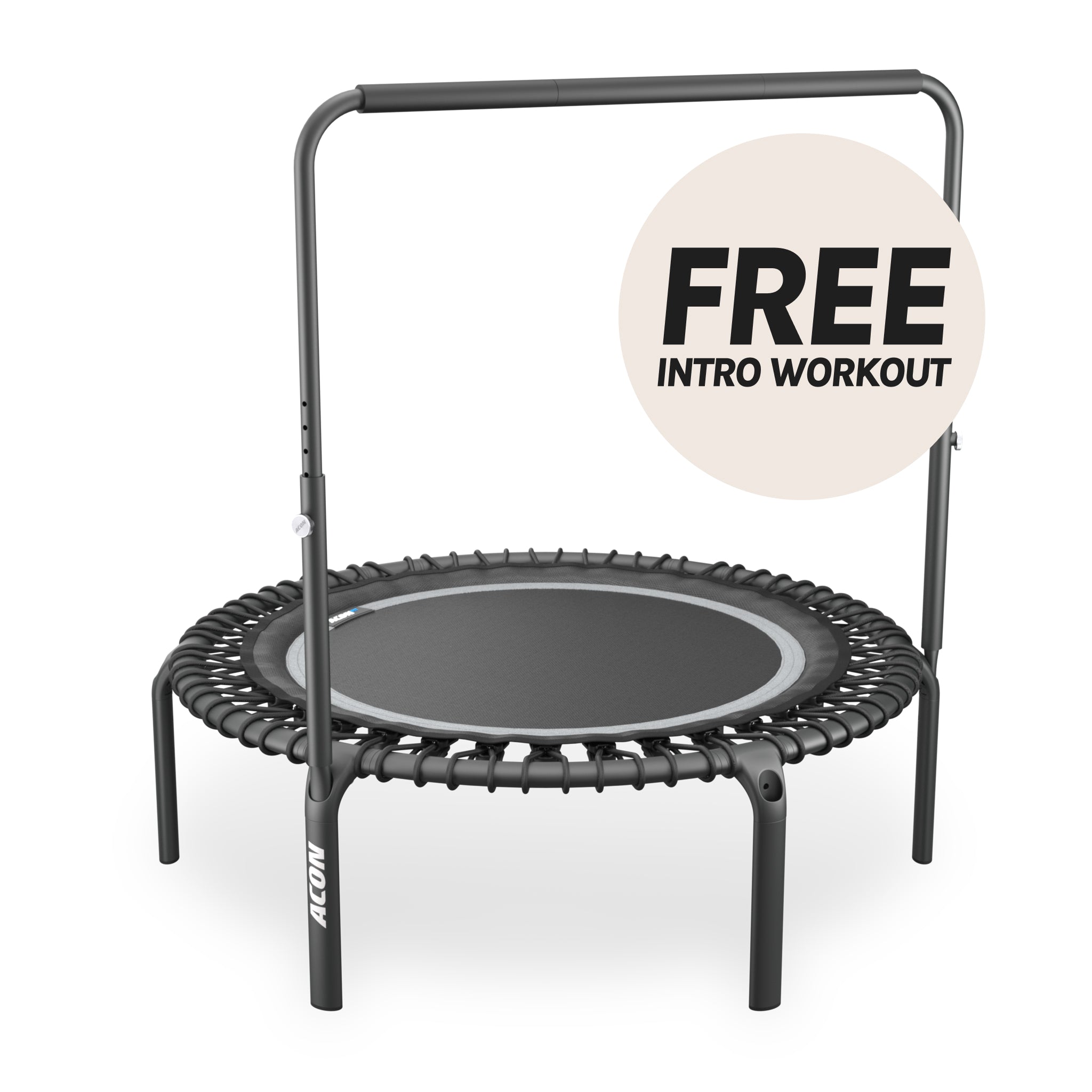 ACON Fit 1,12 m Runder Rebounder mit Balance-Haltestange, schwarz.