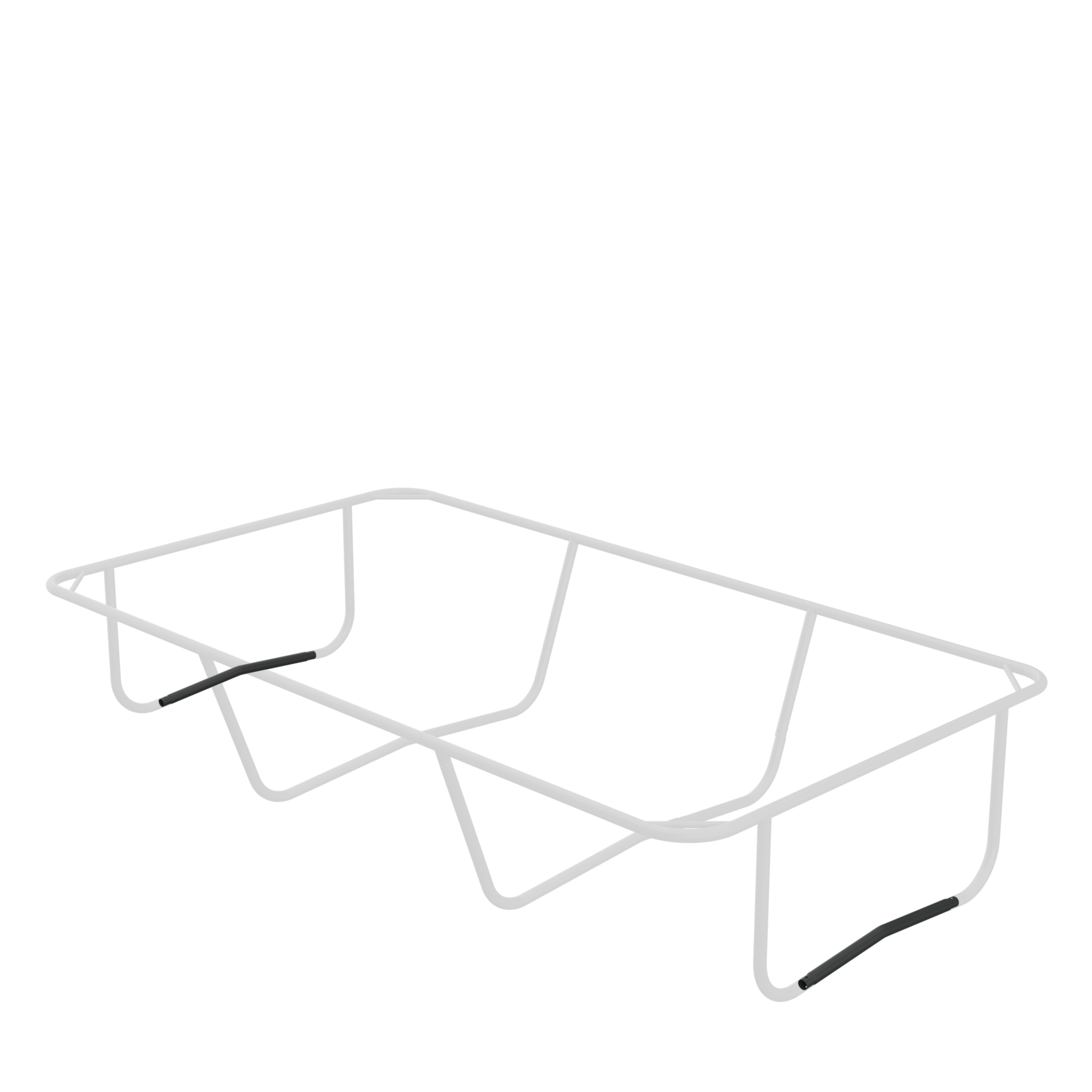 Hervorgehobenes Bild der Stelle, an der das Verbindungsrohr für das Endbein in das Rechteckige Trampoline passt