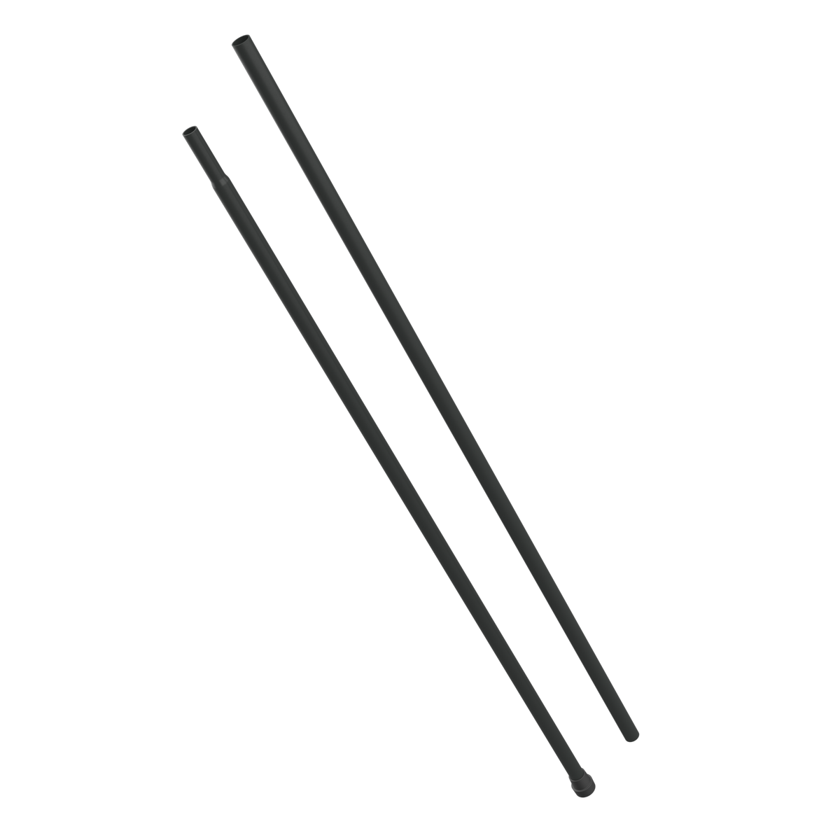 Schwarze Gehäusestangen für ACON Standard-Gehäuse auf weißem Hintergrund