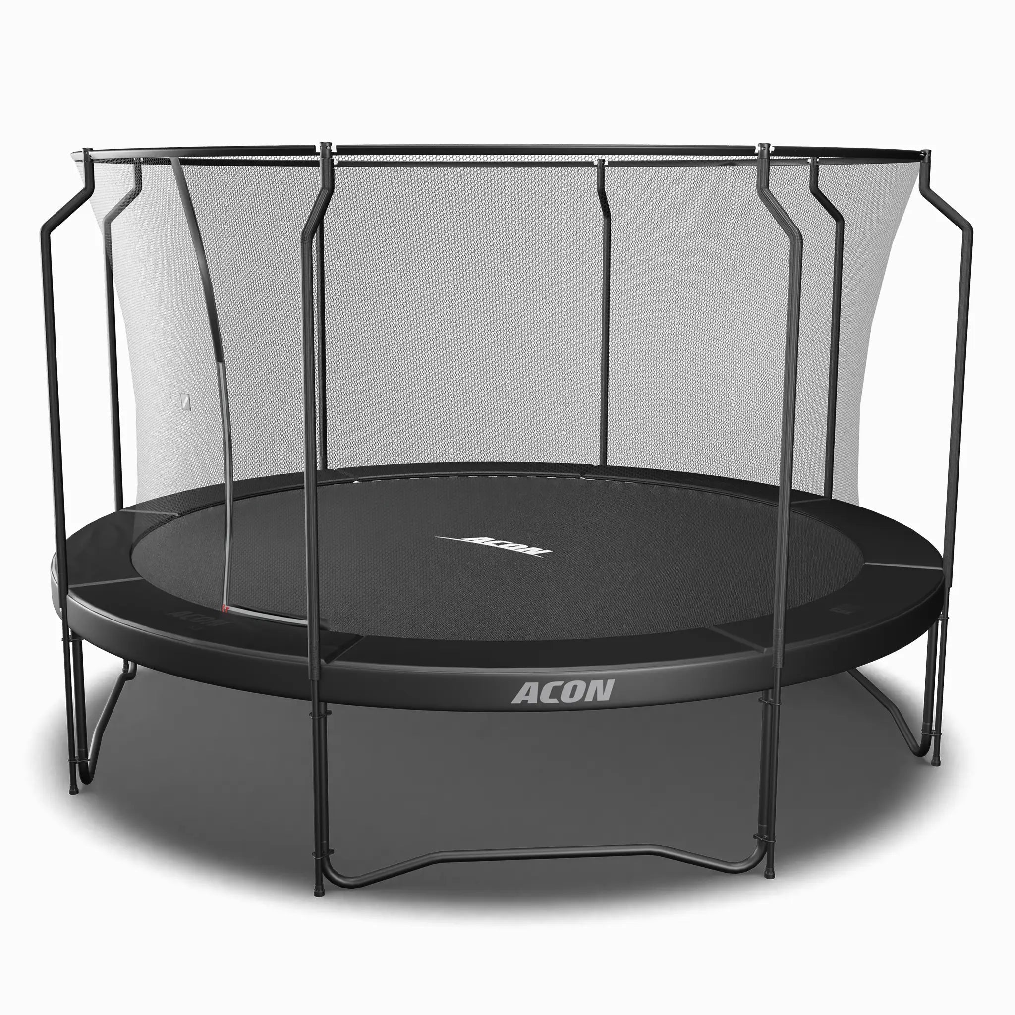 Acon Air 4,3m Schwarz Rundes Trampolin mit Premium-Netz und Leiter.