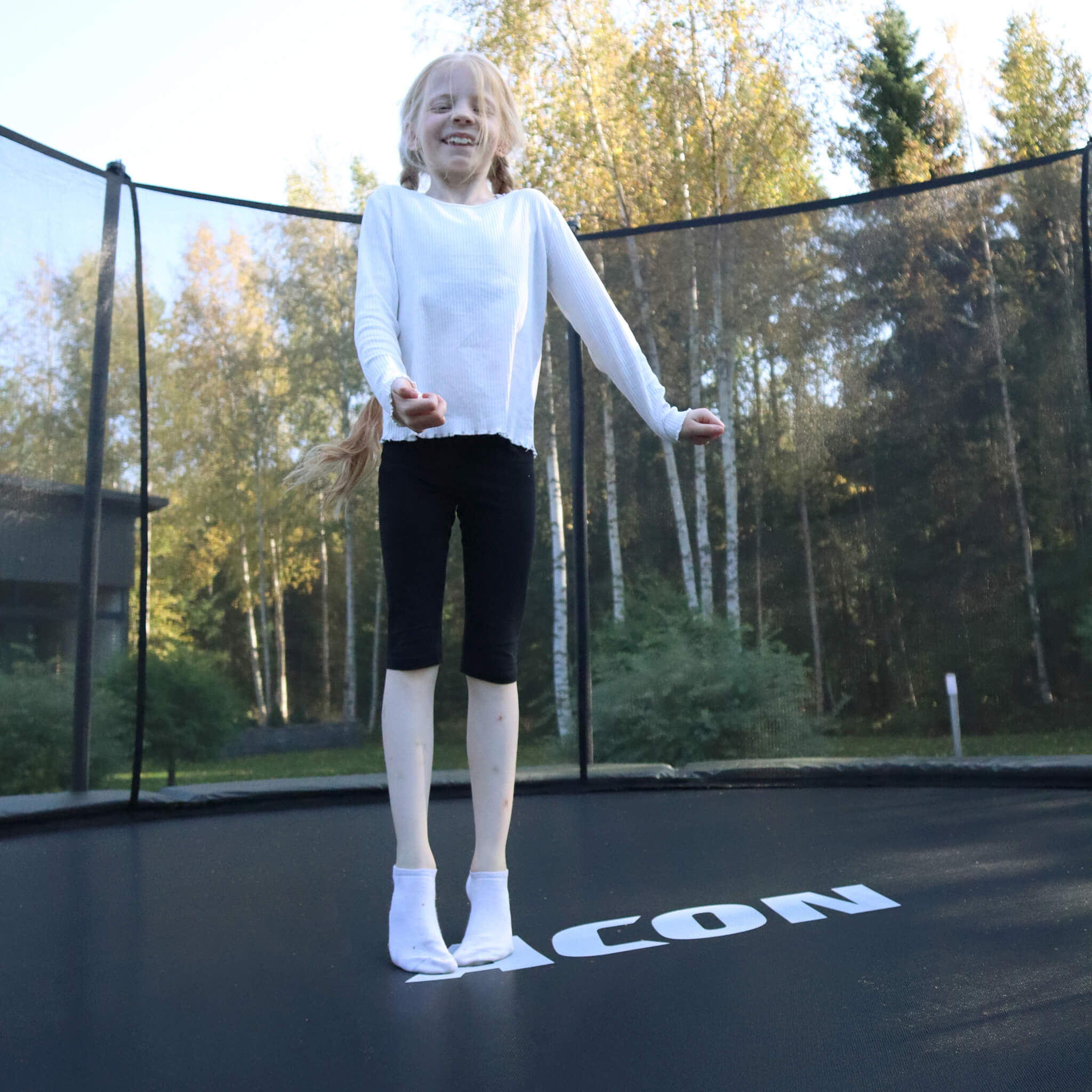 ACON Air 3,7 m Rundes Trampolin mit Sicherheitsnetz und Leiter (3)