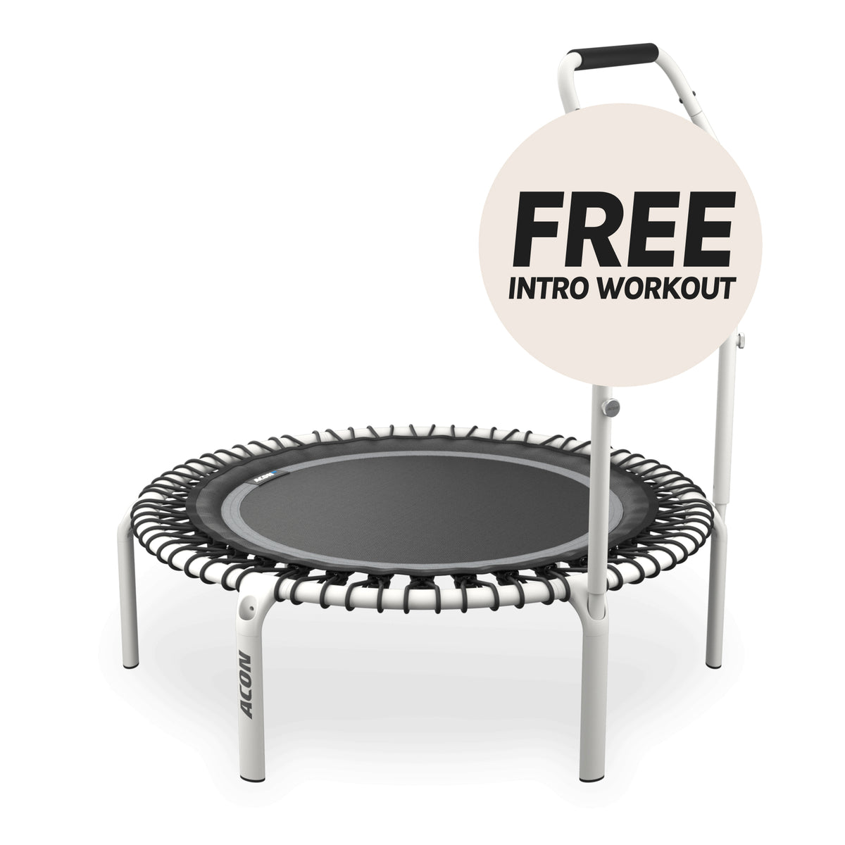ACON Fit 1,12 m Runder Rebounder mit Active-Haltestange, weiß.