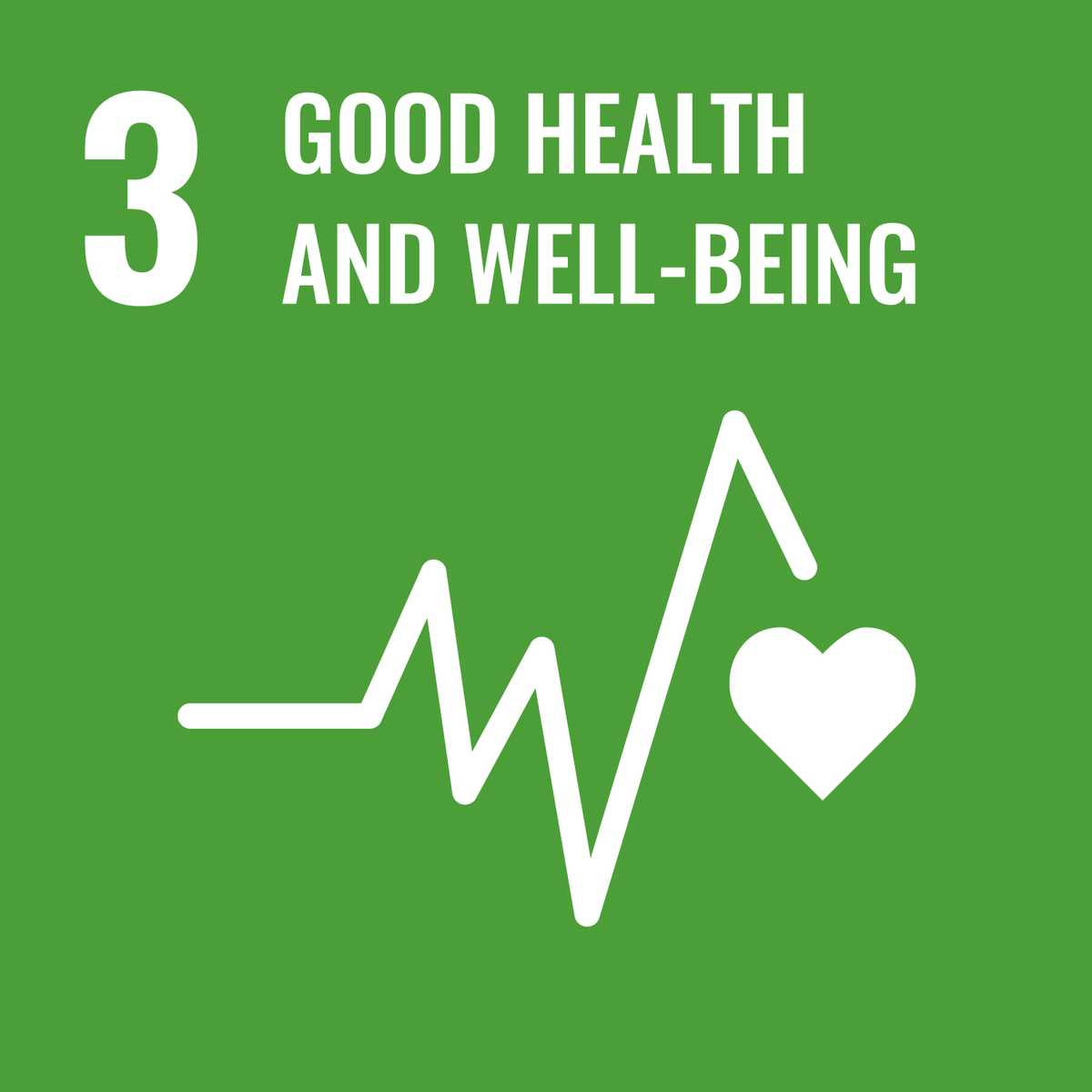 UN-Nachhaltigkeitslabel 3 - Good Health and Well-Being.