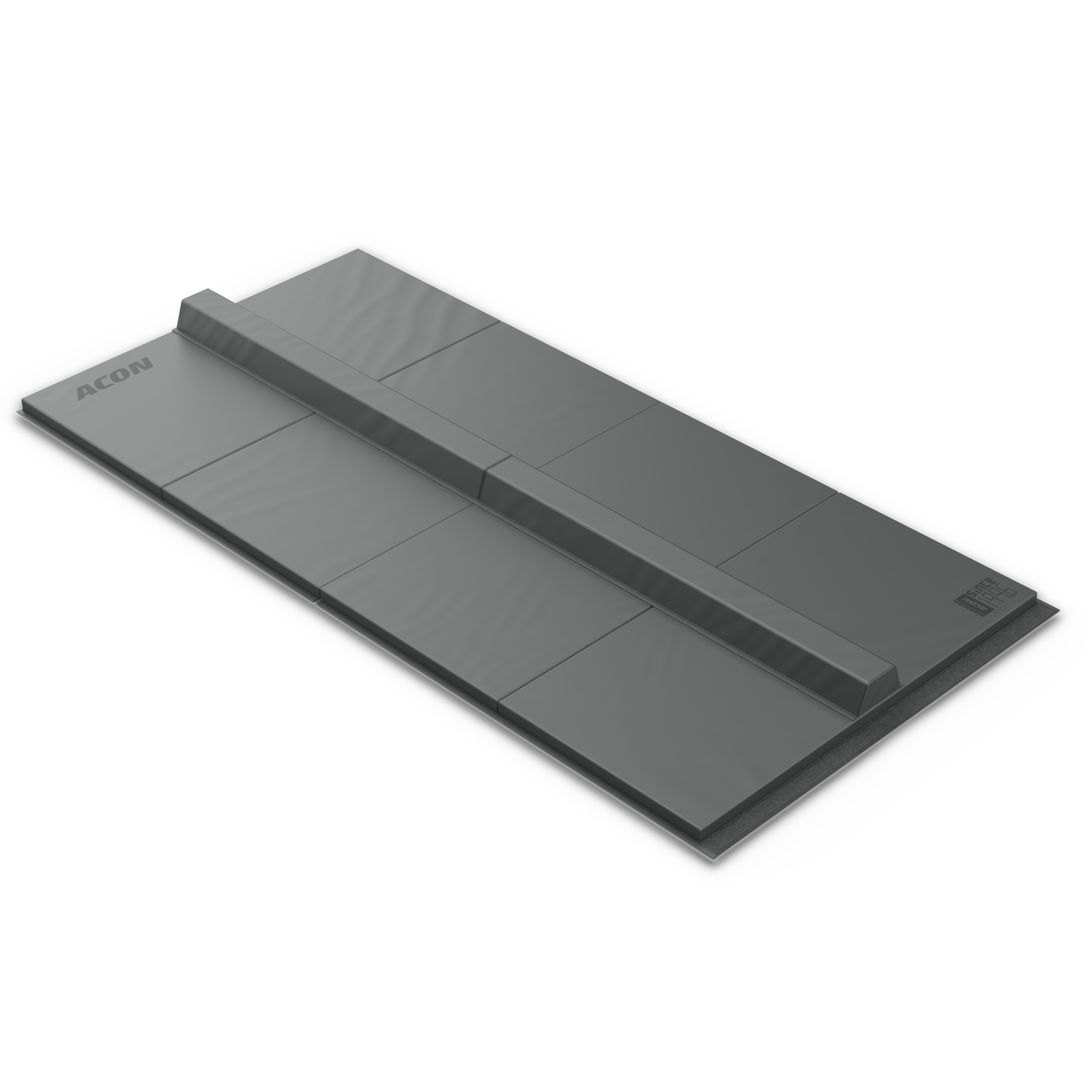 Produktabbildung des Acon Gymnastiksets, Black Edition. Mit einem Acon Schwebebalken Black Edition und einer Acon Tumbling-Matte Black Edition.