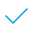 Blaues Ja-Symbol mit Häkchen.