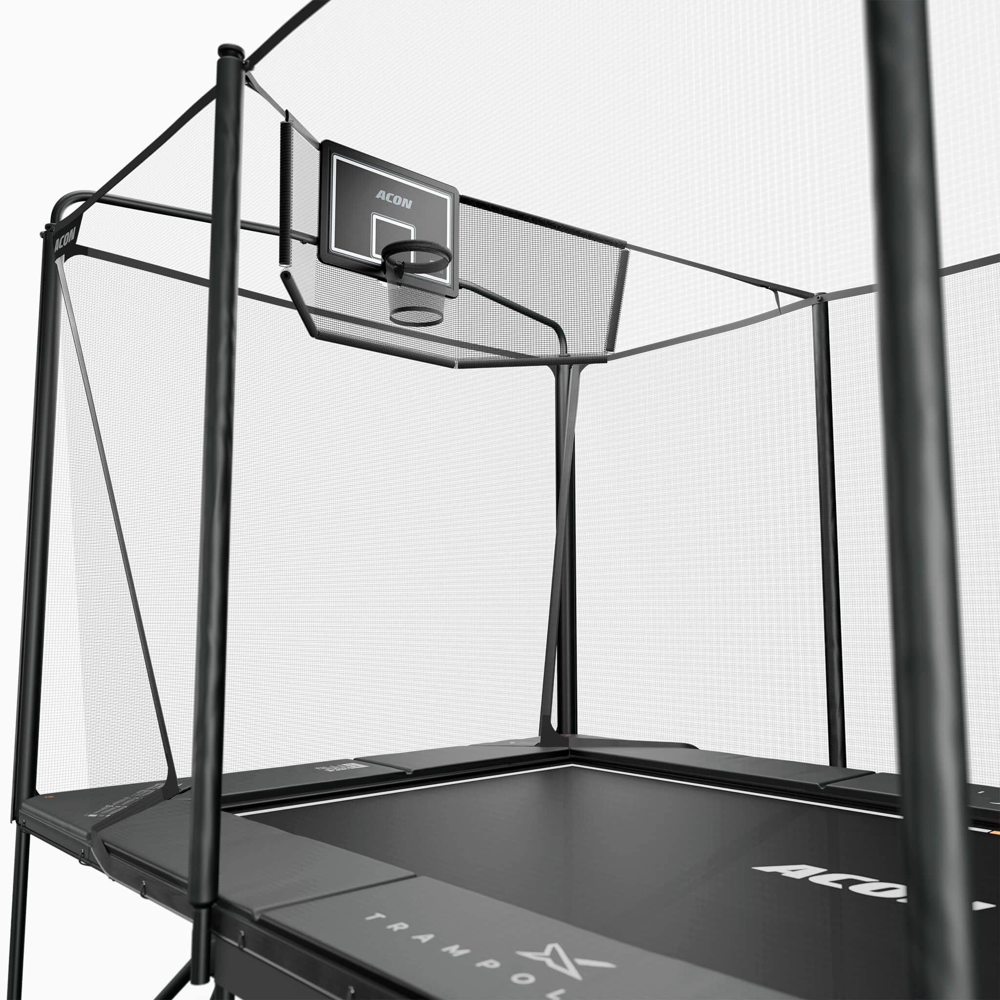 ACON X Basketballkorb auf dem Acon X 17ft Trampolin.