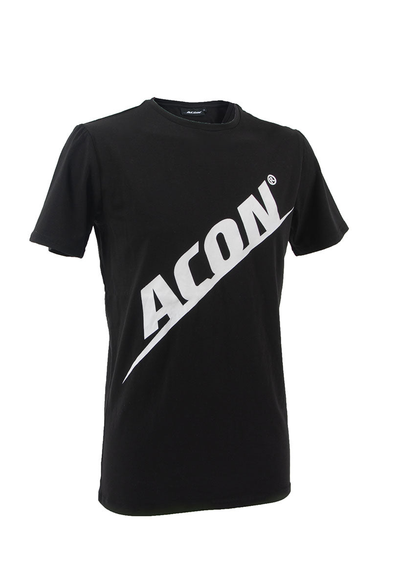 ACON T-Shirt Regular, schwarz mit weißem Logo